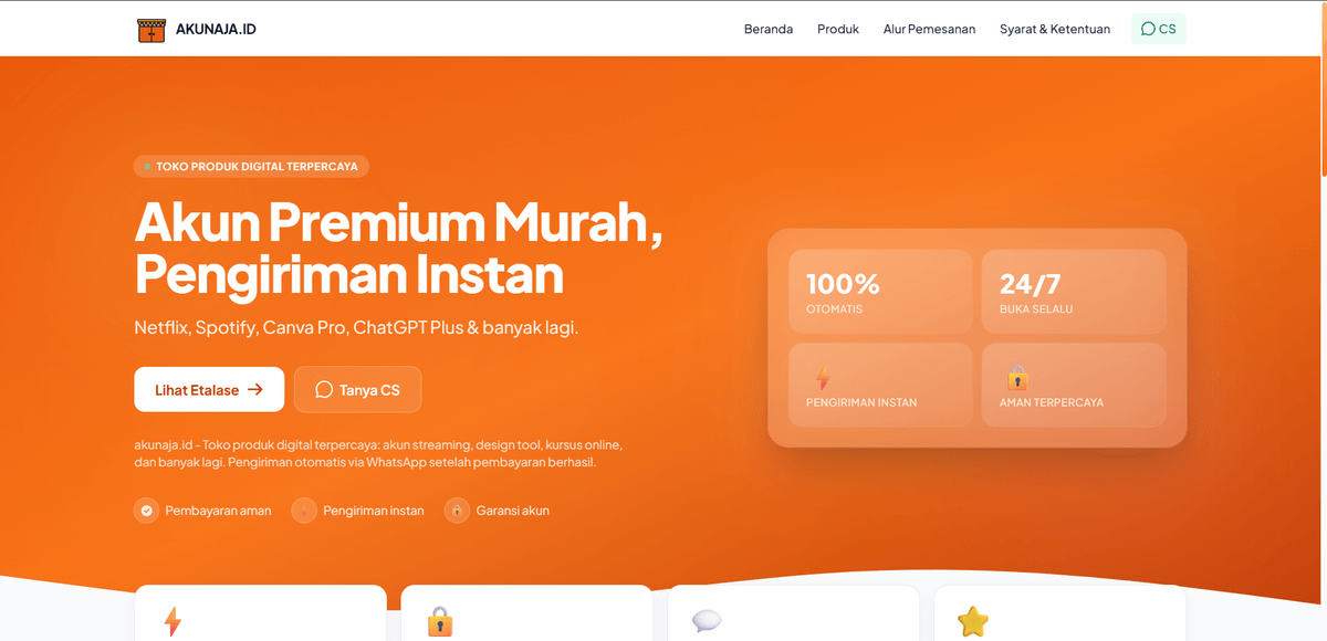 Akunaja.id — Marketplace Akun Premium Digital